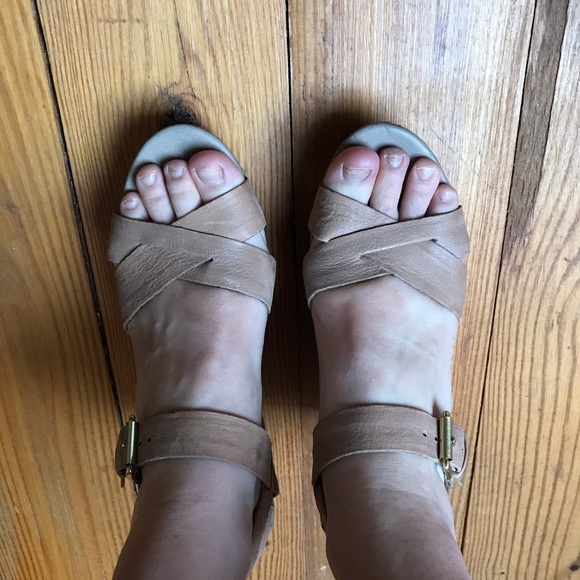 Franco Sarto Leather Cork Platform Wedge Sandals, EUC, 7 - Picture 12 of 14